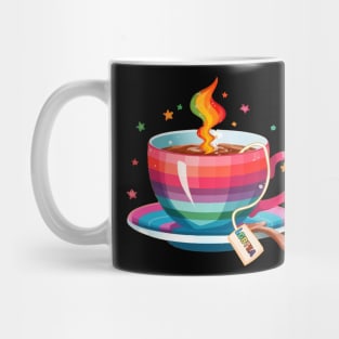 Proud LGBTQ gay pride tea drinker Rainbow Colored Tea Cup LGBTea Mug